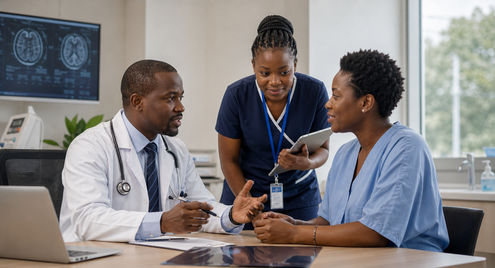 Healthcare team coordinating patient care
